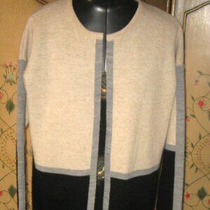 MILAN KISS Zulily Colorblock Coatigan Sweater Open Cardigan S Gray Black…